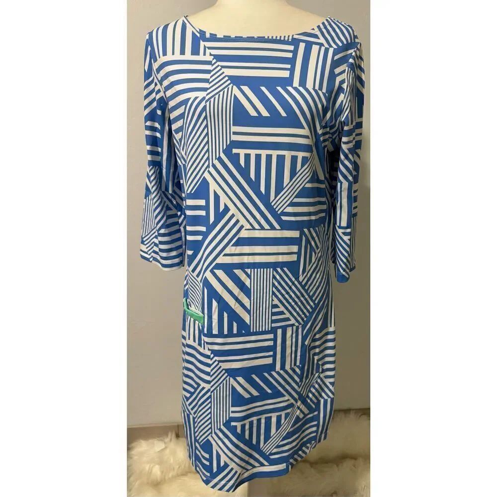 Melly M Tibby dress Geometric stripe 3/4 sleeve M